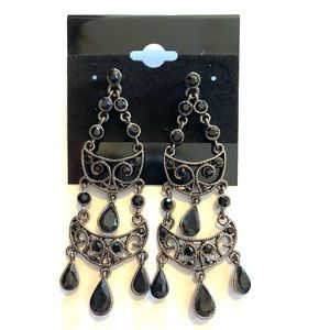 Monet Black Chandelier Earrings